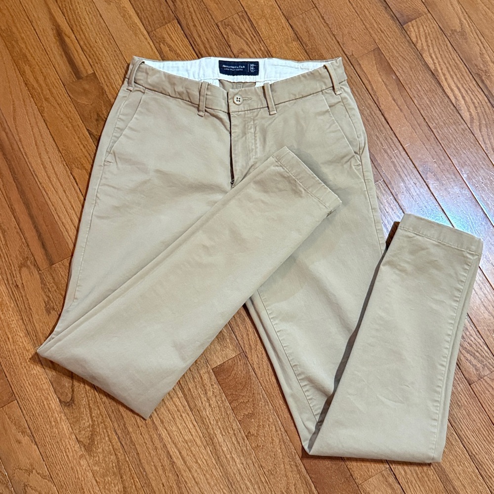 EUC Abercrombie & Fitch Men's KHAKI Pants 30x34